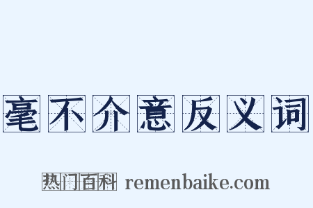 毫不介意反义词是什么意思的图片